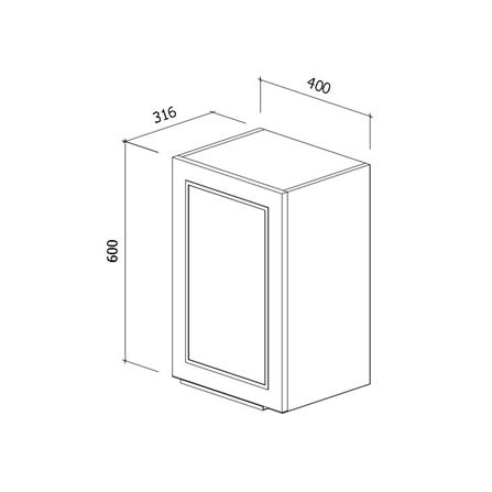 ตู้แขวนเดี่ยวบานทึบเปิดขวา STARMARK KYLIE 40x60 ซม. สีครีม V1_3