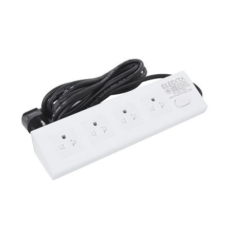 รางปลั๊กไฟทรงเหลี่ยม 4 ช่อง 1 สวิตช์ ELECKTA ET441 3 เมตร_2