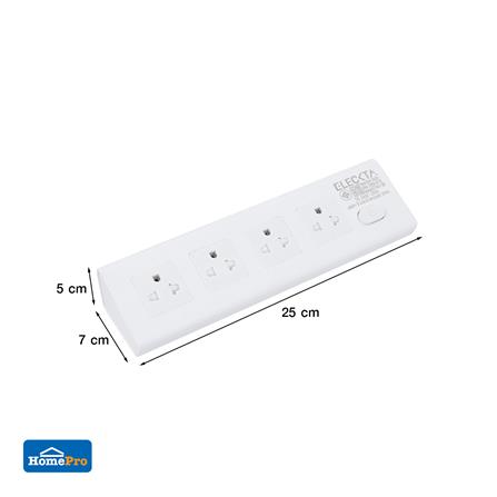 รางปลั๊กไฟทรงเหลี่ยม 4 ช่อง 1 สวิตช์ ELECKTA ET441 3 เมตร_6