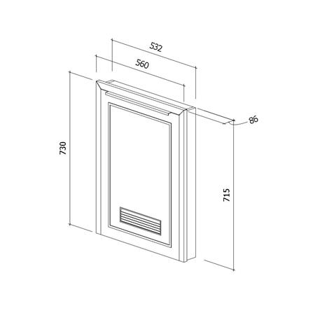 บานถังแก๊สเปิดขวา STARMARK KYLIE 50x70 ซม. V1 สีครีม_3
