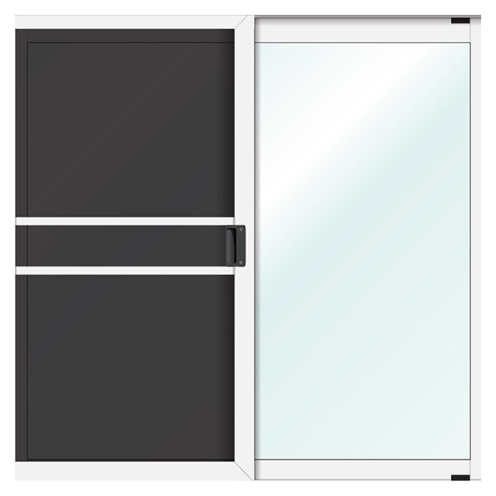 หน้าต่างบานเลื่อน อะลูมิเนียม S-S มุ้ง LYNN OK 120X110 ซม. สีขาว