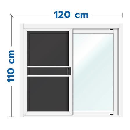 หน้าต่างบานเลื่อน อะลูมิเนียม S-S มุ้ง LYNN OK 120X110 ซม. สีขาว