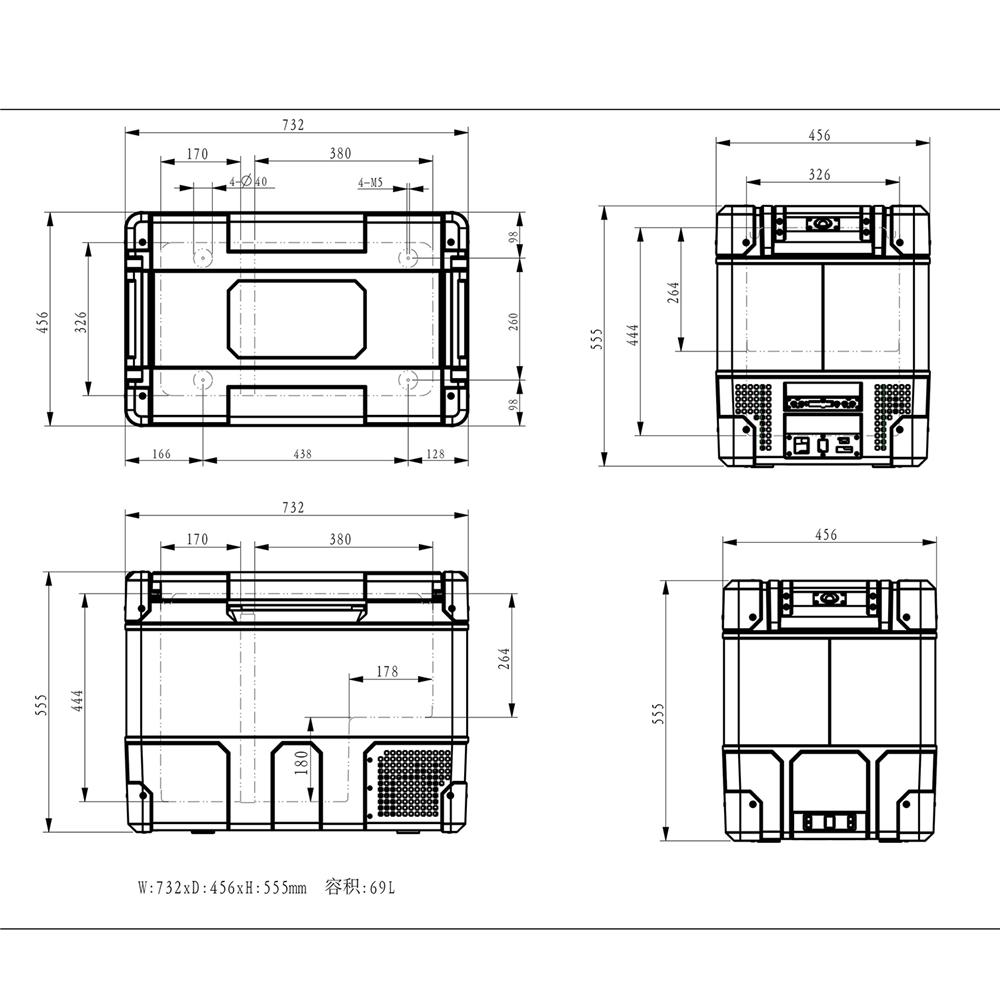ตู้เย็นแช่แข็งพกพา MYCOOLMAN CCP69DZ 69 ลิตร สีเทา/ดำ