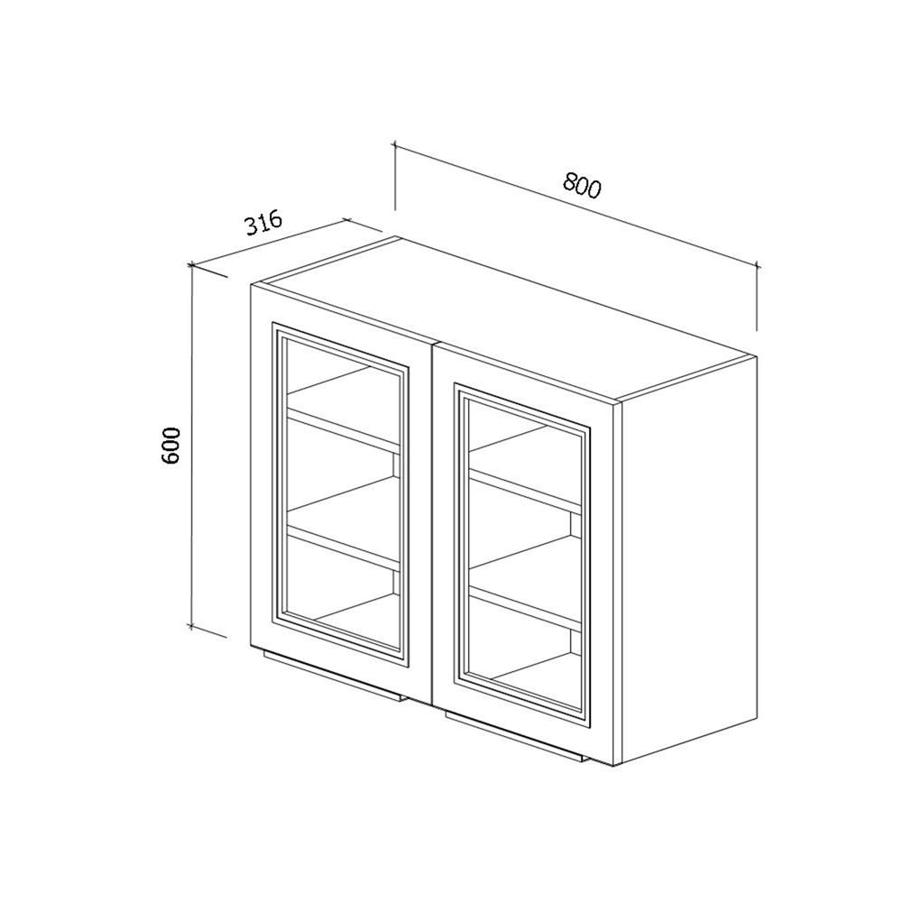 ตู้แขวนคู่บานกระจก STARMARK KYLIE 80x60 ซม. V1 สีครีม