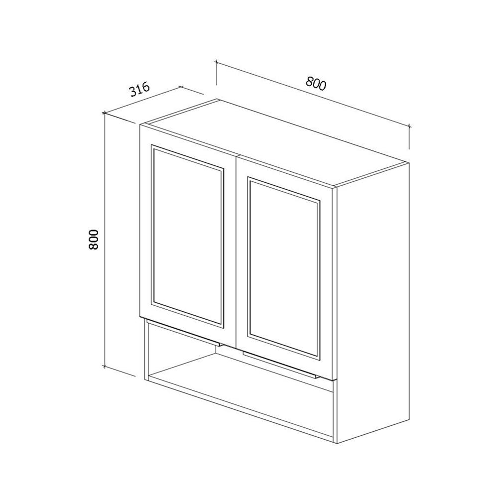 ตู้แขวนคู่บานทึบพร้อมช่องโล่ง STARMARK KYLIE 80x80 ซม. V1 สีโอ๊ก