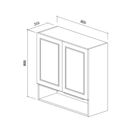 ตู้แขวนคู่บานทึบพร้อมช่องโล่ง STARMARK KYLIE 80x80 ซม. V1 สีโอ๊ก_3