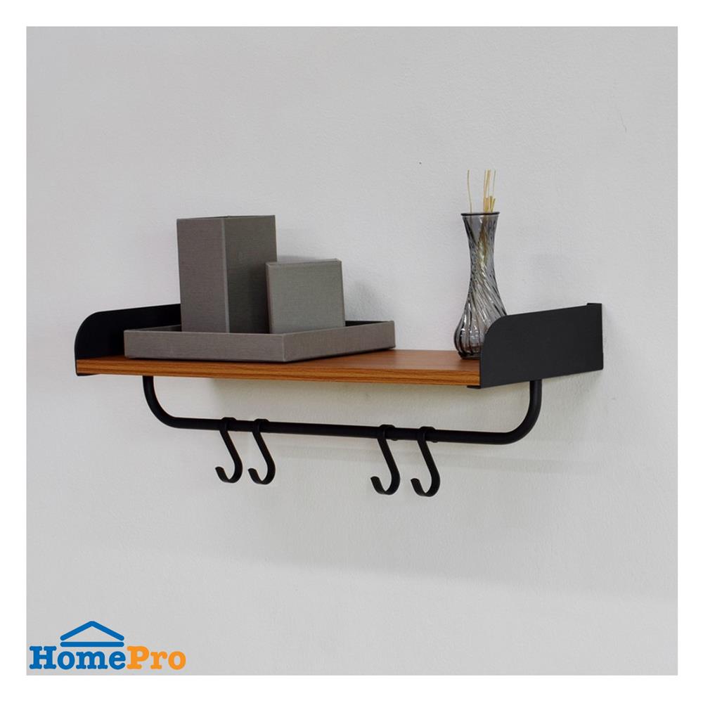 ชั้นติดผนังพร้อมขอแขวน STACKO FLEXI 60x20x20 ซม. สีเทา