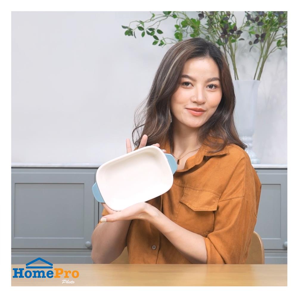 จานเหลี่ยม 2 หู PORCELAIN 8 นิ้ว KECH BRIGHT SKY