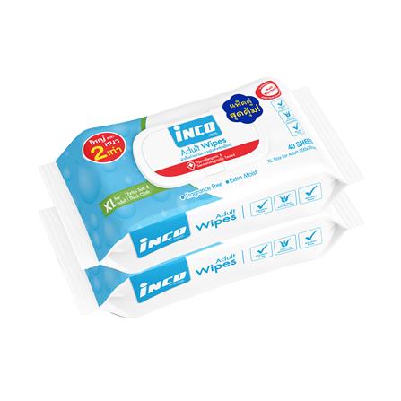 ผ้าเช็ดทำความสะอาด INCO XL 40 แผ่น แพ็ก 2 ชิ้น_2