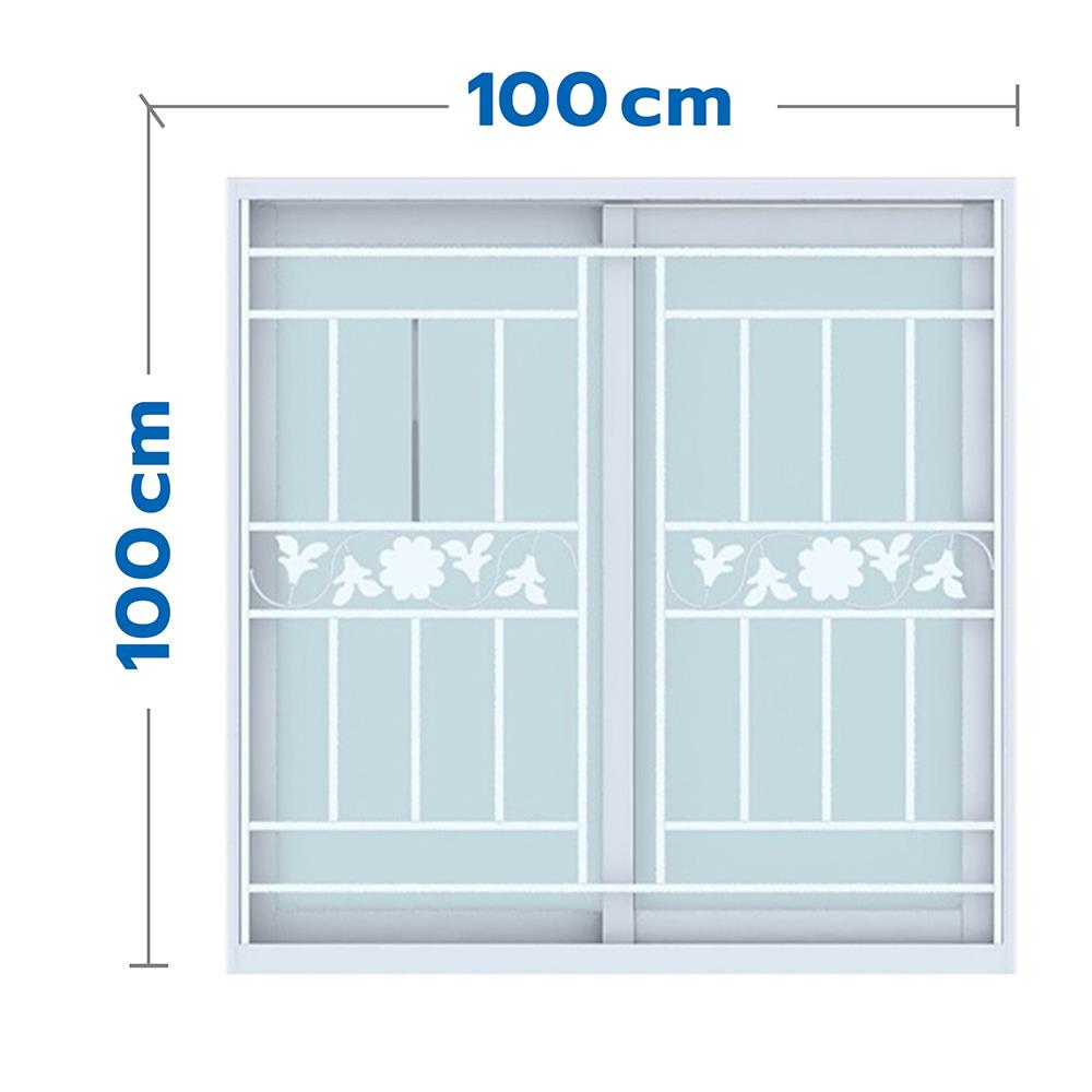 หน้าต่างบานเลื่อน UPVC S-S เหล็กดัด มุ้ง WINDOW ASIA ลายทานตะวัน (ขาว) 100X100 ซม. สีขาว