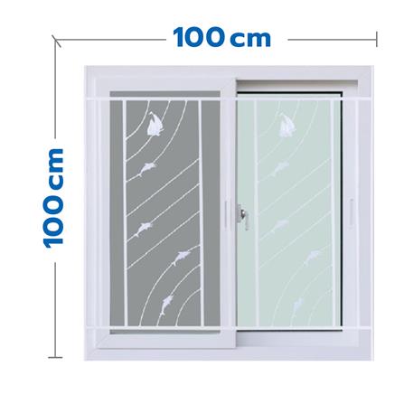 หน้าต่างบานเลื่อน UPVC S-S เหล็กดัด มุ้ง WINDOW ASIA ลายทะเล (ขาว) 100X100 ซม. สีขาว_0