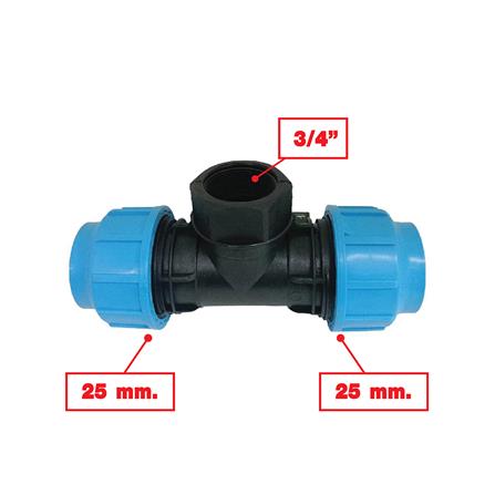 ข้อต่อสามทาง เกลียวใน ตรามือ PN16 25 มม.X3/4 นิ้ว_2
