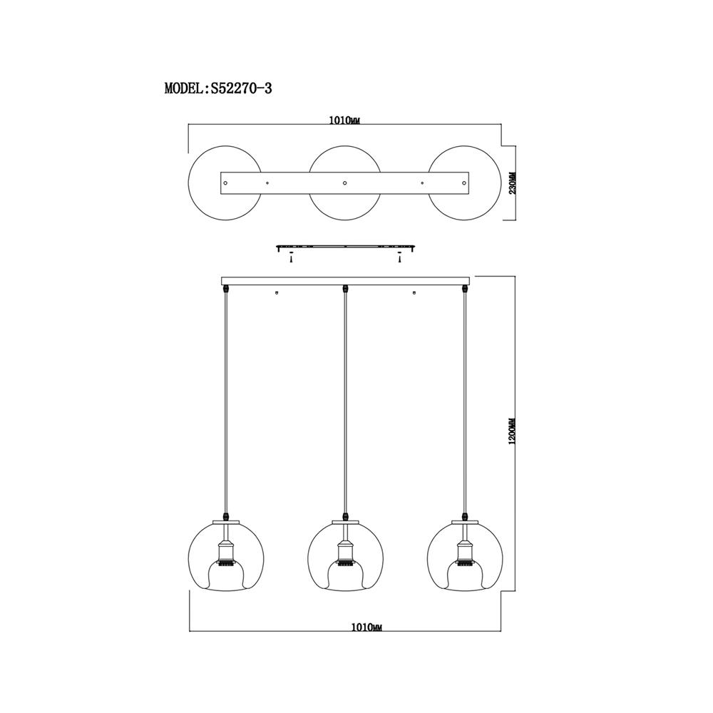 ไฟช่อ CARINI S52270-3 สีดำ 3 หัว