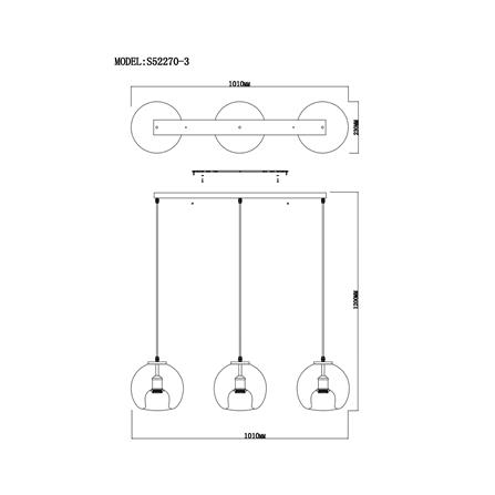 ไฟช่อ CARINI S52270-3 สีดำ 3 หัว_4