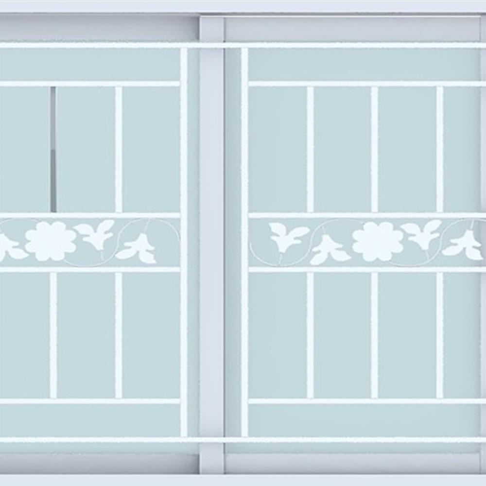หน้าต่างบานเลื่อน UPVC S-S เหล็กดัด มุ้ง WINDOW ASIA ลายทานตะวัน (ขาว) 120X110 ซม. สีขาว