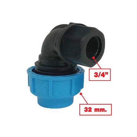 ข้องอสวมล็อก เกลียวใน ตรามือ PN16 32 มม.X3/4 นิ้ว_2