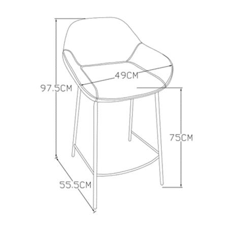 เก้าอี้บาร์ FURDINI HEAVEN สีเบจ_8