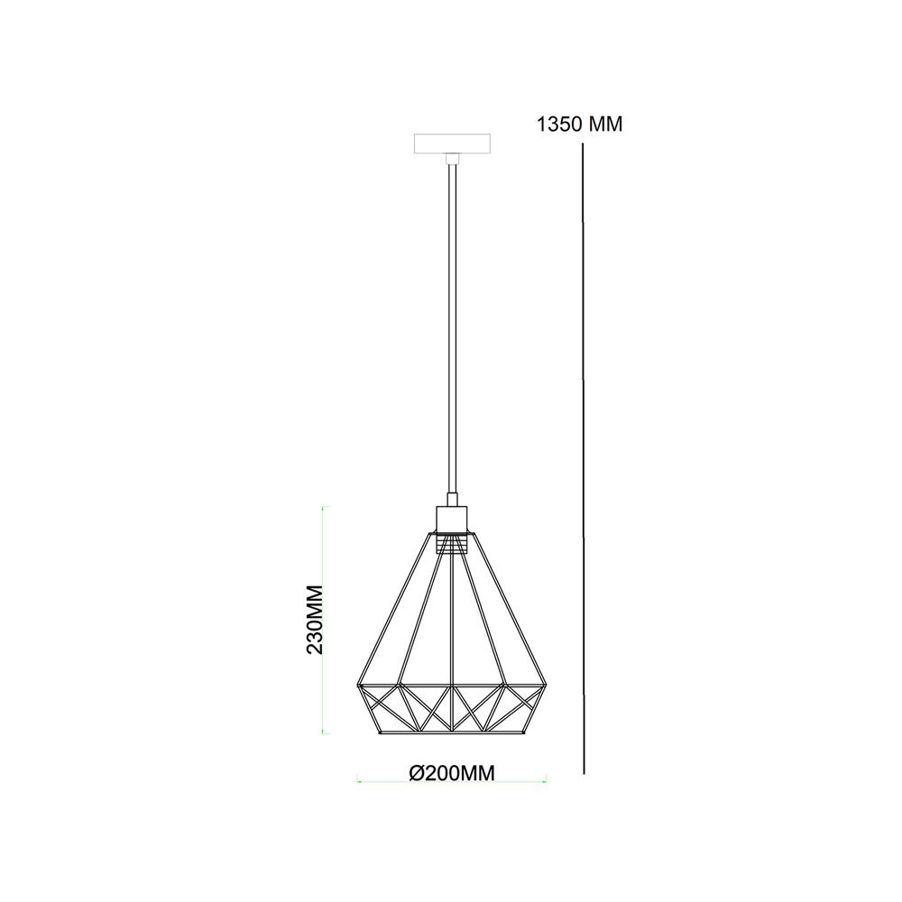 ไฟช่อ CARINI P221952 สีดำ 1 หัว