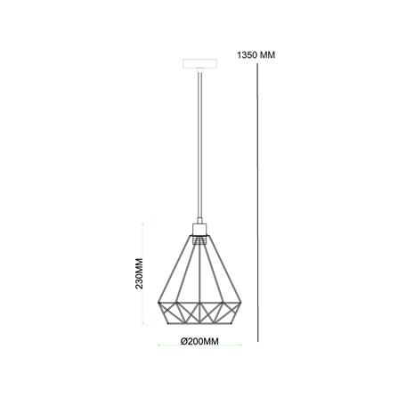 ไฟช่อ CARINI P221952 สีดำ 1 หัว_4