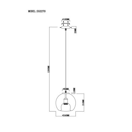 ไฟช่อ CARINI S52270-1 สีดำ 1 หัว_4