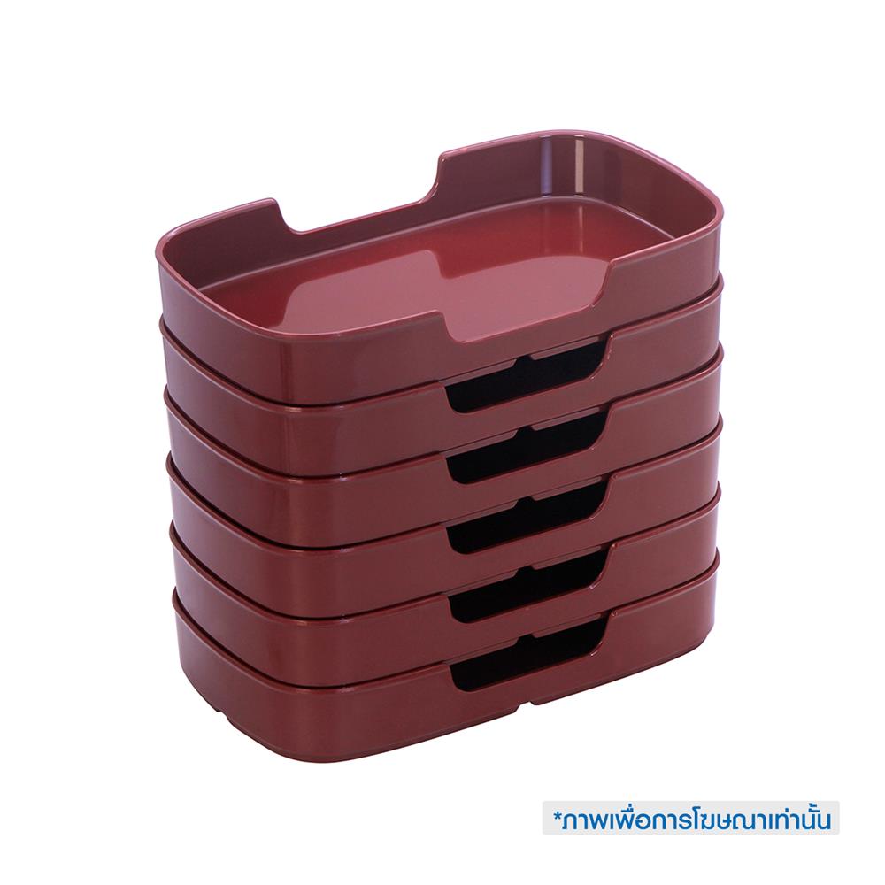 ถาดอาหารเมลามีน SUPERWARE 5.5x9.5 นิ้ว สีแดง