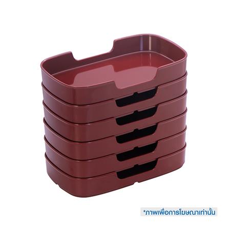 ถาดอาหารเมลามีน SUPERWARE 5.5x9.5 นิ้ว สีแดง_4