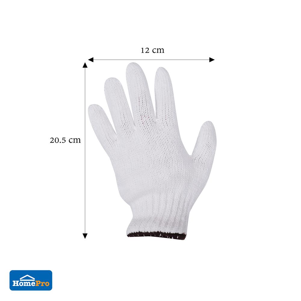 ถุงมือทอ DEXZON 7 ขีด 10 โหล สีขาว