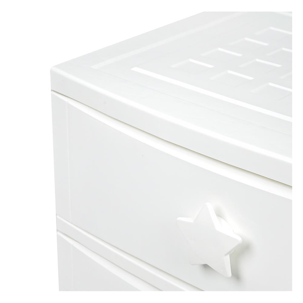 ตู้ลิ้นชัก 4 ชั้น STACKO C5 STAR 56x45x84 ซม. สีชมพู/ขาว