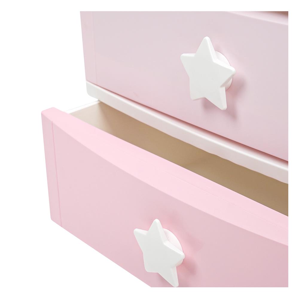 ตู้ลิ้นชัก 4 ชั้น STACKO C5 STAR 56x45x84 ซม. สีชมพู/ขาว
