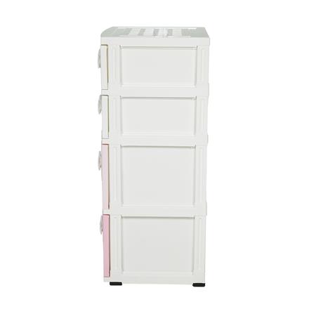 ตู้ลิ้นชัก 4 ชั้น STACKO C12 STAR 56x45x105 ซม. สีชมพู/ขาว_6