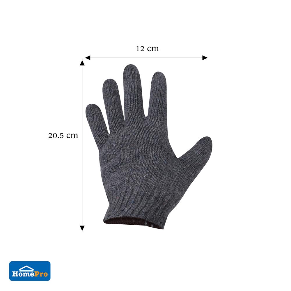 ถุงมือทอ DEXZON 7 ขีด 5 โหล/แพ็ก สีเทา