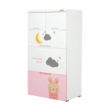 ตู้ลิ้นชัก 4 ชั้น STACKO A58 TINY 58x38x109 ซม. สีชมพู/ขาว_0