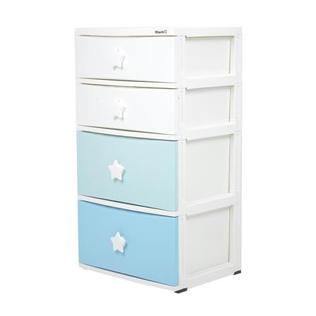 ตู้ลิ้นชัก 4 ชั้น STACKO C5 STAR 56x45x84 ซม. สีขาว/ฟ้า