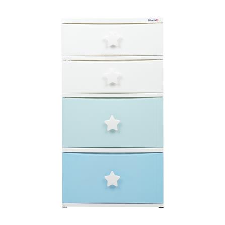 ตู้ลิ้นชัก 4 ชั้น STACKO C5 STAR 56x45x84 ซม. สีขาว/ฟ้า_1
