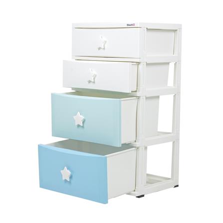 ตู้ลิ้นชัก 4 ชั้น STACKO C5 STAR 56x45x84 ซม. สีขาว/ฟ้า_2