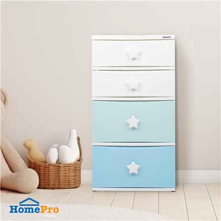 ตู้ลิ้นชัก 4 ชั้น STACKO C5 STAR 56x45x84 ซม. สีขาว/ฟ้า_5