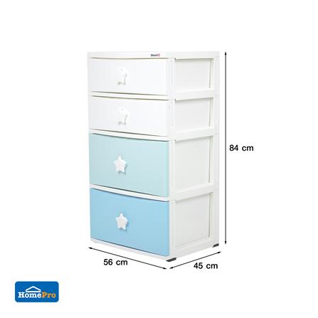 ตู้ลิ้นชัก 4 ชั้น STACKO C5 STAR 56x45x84 ซม. สีขาว/ฟ้า_7