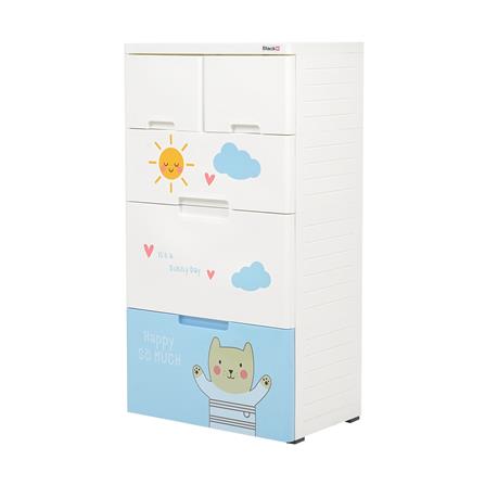 ตู้ลิ้นชัก 4 ชั้น STACKO A58 TINY 58x38x109 ซม. สีขาว/ฟ้า