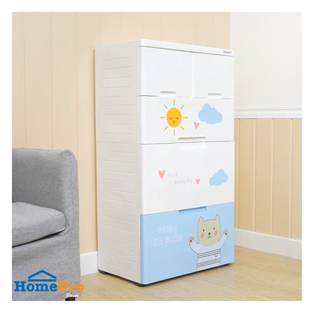 ตู้ลิ้นชัก 4 ชั้น STACKO A58 TINY 58x38x109 ซม. สีขาว/ฟ้า_6