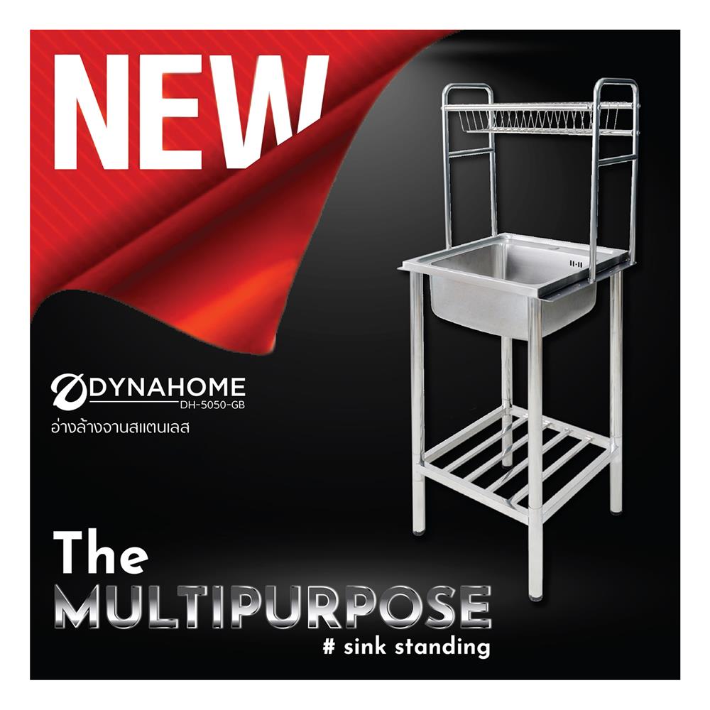 ซิงค์ขาตั้ง 1 หลุม DYNA HOME DH5050GB สีเงิน