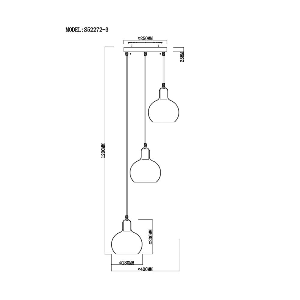 ไฟช่อ CARINI S52272-3 สีขาว/ใส 3 หัว
