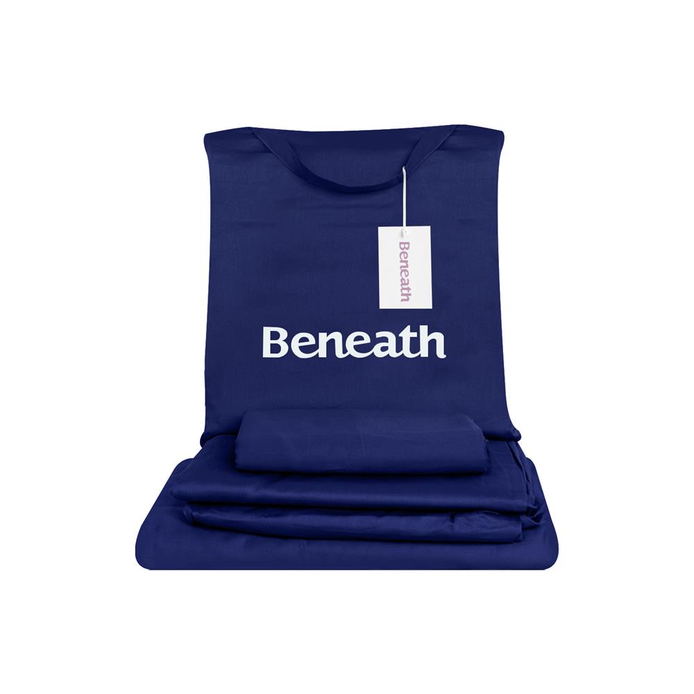 ชุดผ้าปูที่นอน 6 ฟุต 4 ชิ้น BENEATH NAVY BLUE สีน้ำเงินเข้ม