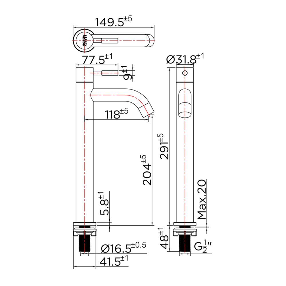 ก๊อกอ่างล้างหน้าเดี่ยว KARAT FAUCET KF-79-101B-63 สีเงิน