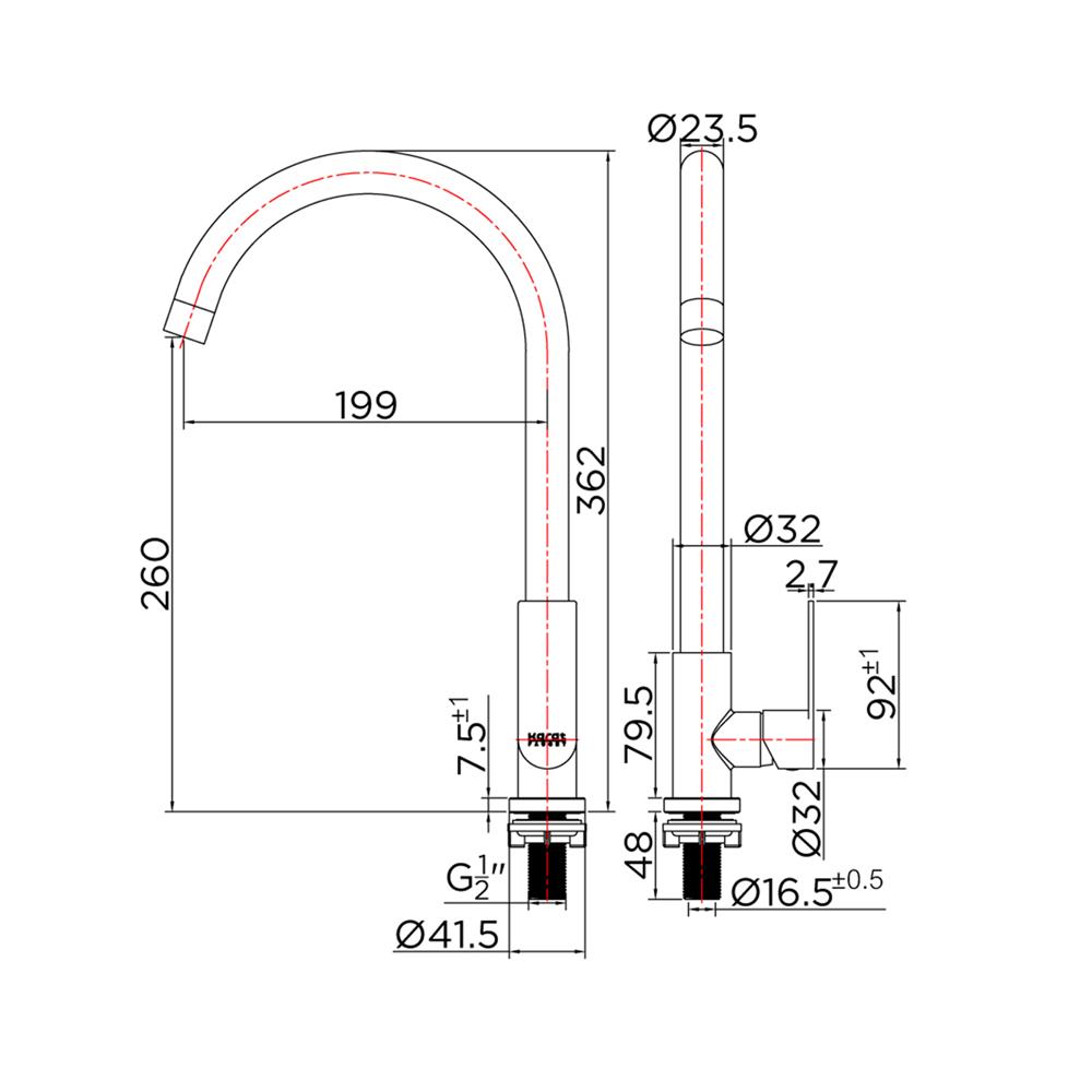 ก๊อกซิงค์เดี่ยวเคาน์เตอร์ KARAT FAUCET KF-49-911-63 สีเงิน