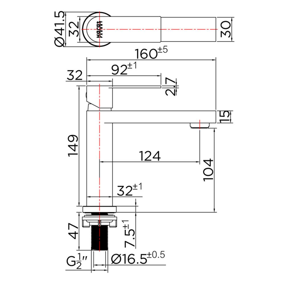 ก๊อกอ่างล้างหน้าเดี่ยว KARAT FAUCET KF-49-610-63 สีเงิน