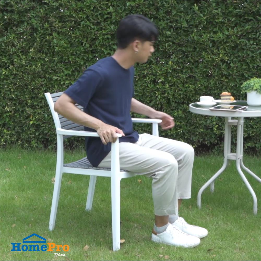 เก้าอี้พลาสติก SPRING VENITA สีเทา/ขาว