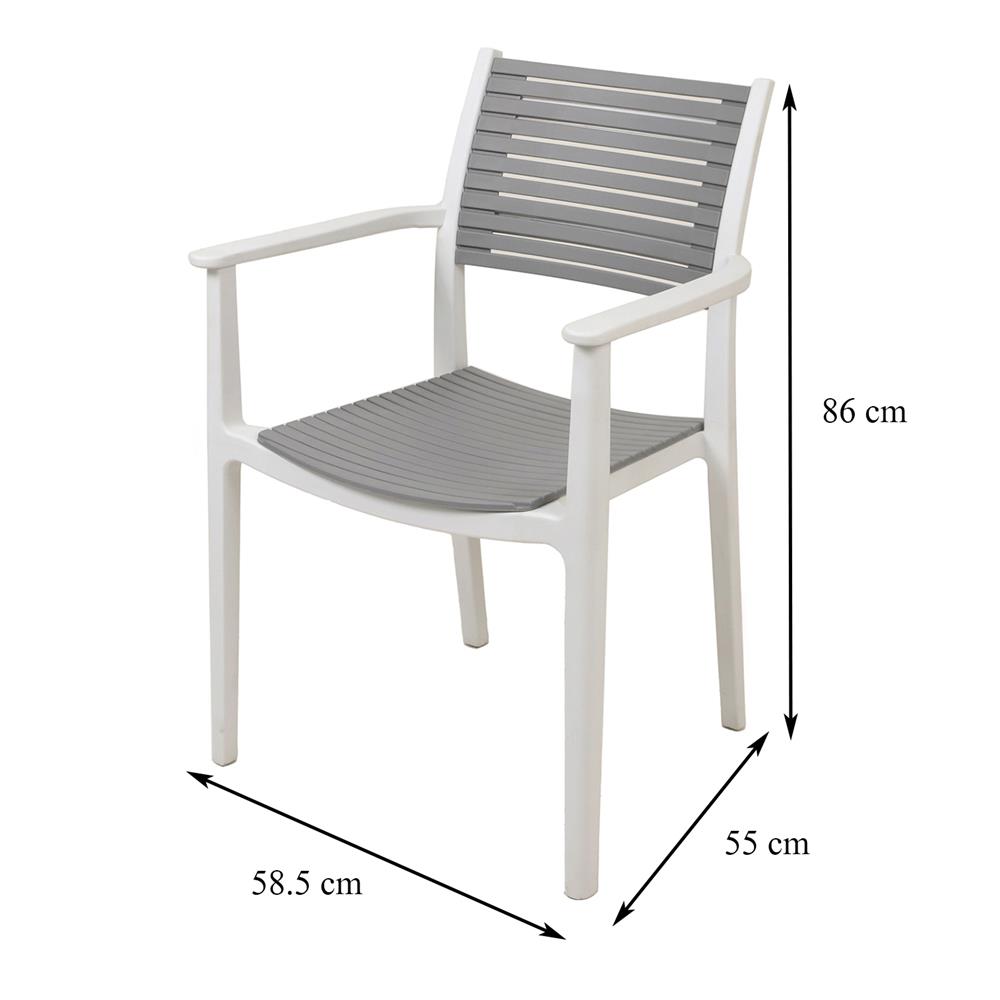 เก้าอี้พลาสติก SPRING VENITA สีเทา/ขาว