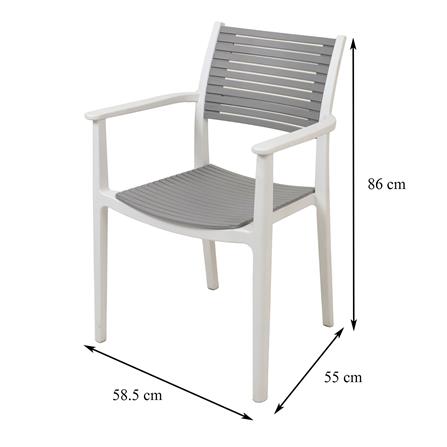 เก้าอี้พลาสติก SPRING VENITA สีเทา/ขาว_6
