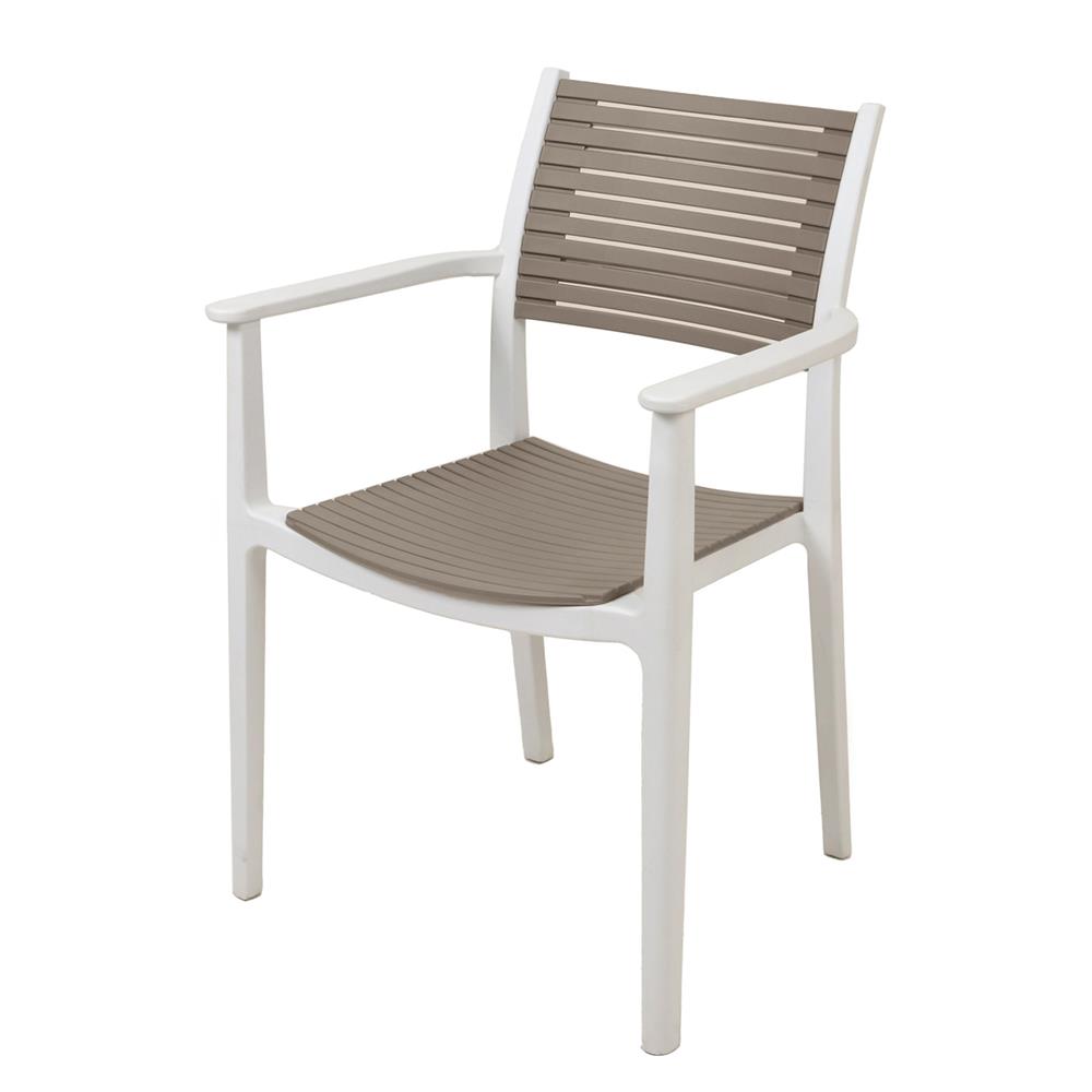 เก้าอี้พลาสติก SPRING VENITA สีน้ำตาลอ่อน/ขาว_0