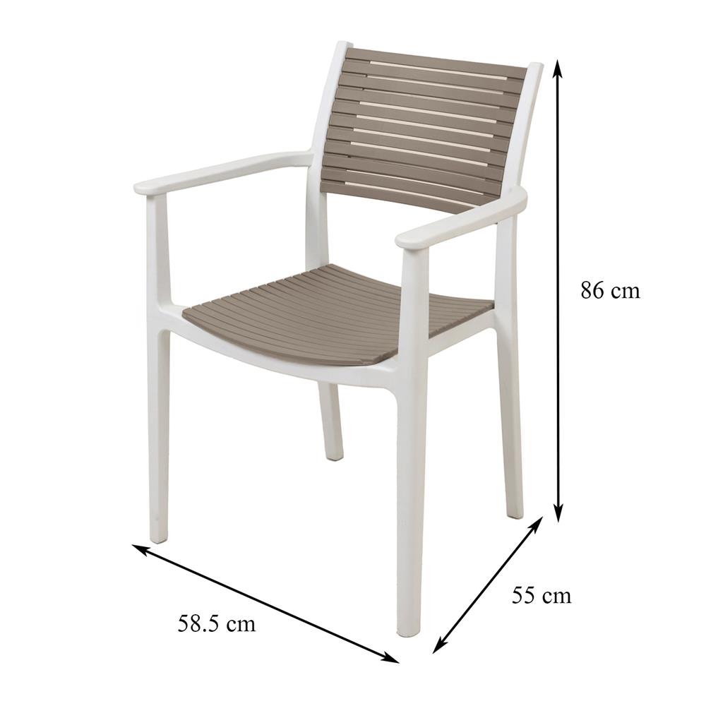 เก้าอี้พลาสติก SPRING VENITA สีน้ำตาลอ่อน/ขาว